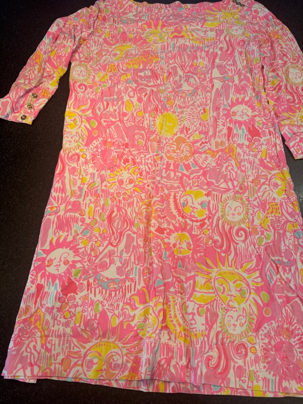 Lilly Pulitzer Pink Yellow Sunburst Print Women's Dress